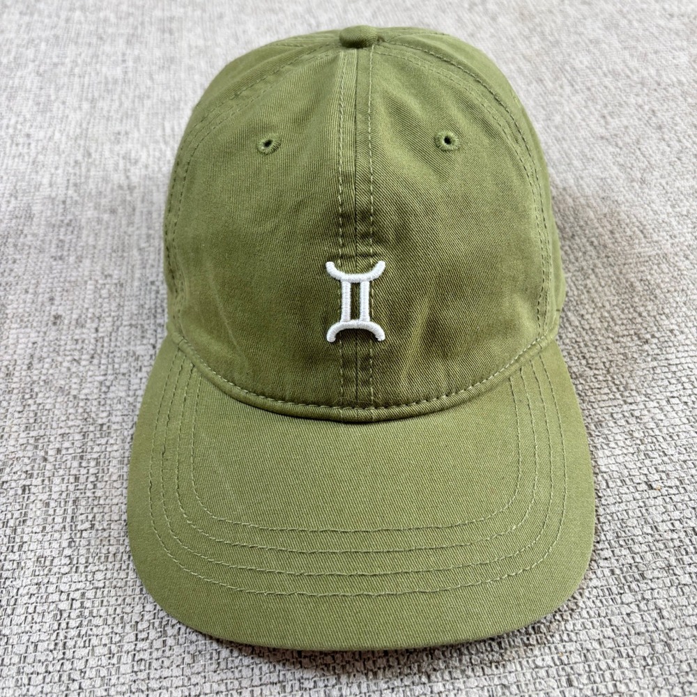 Infinity Gemini Constellation Embroidered Olive Green Baseball Cap